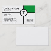 モノグラムの円の十字(草色) -白 名刺 (正面/裏面)