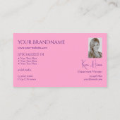 モノグラムの写真と宝石と淡いピンク 名刺 (裏面)