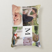 モノグラムの写真撮影家族のコラージュ アクセントクッション (正面(垂直))