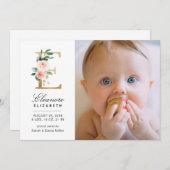 モノグラムの出産の発表 案内状 (正面/裏面)