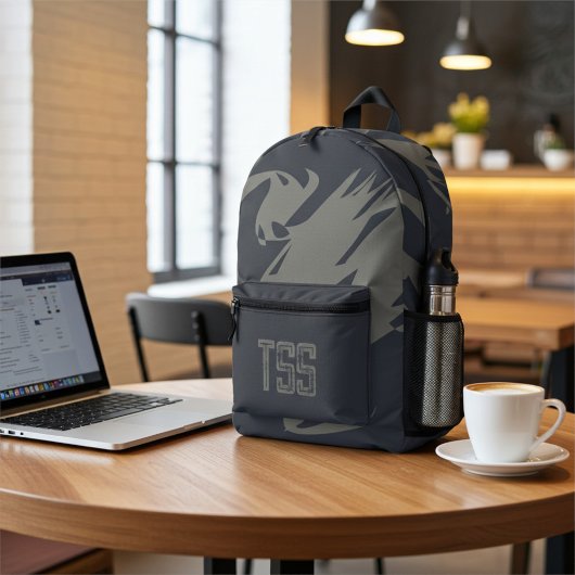 モノグラムの動揺してクール抽象芸術 プリントバックパック