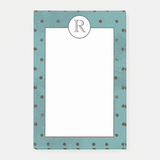 モノグラムの動揺してティール(緑がかった色) ポストイット (正面)