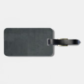 モノグラムの動揺して黒と白グランジ モダン ラゲッジタグ (裏面横)