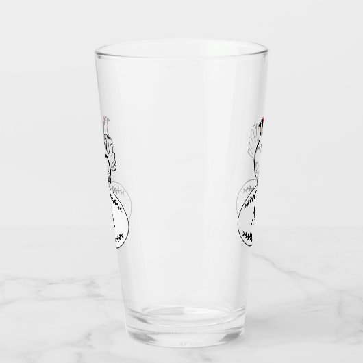 モノグラムの卵の上に黒と白のイラクサ タンブラーグラス (左)