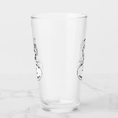 モノグラムの卵の上に黒と白のイラクサ タンブラーグラス (右)