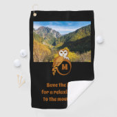 モノグラムの卵の写真に巣を作る愛らしい英国フクロウ ゴルフタオル (インサイチュ)