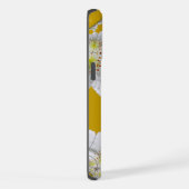 モノグラムの可愛いエレガントフローラアートオレンジイエロー iPhoneケース (右側面)