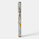 モノグラムの可愛いエレガントフローラアートオレンジイエロー iPhoneケース (左側面)