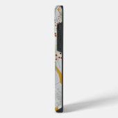 モノグラムの可愛エレガントいフローラアート暗い金ゴールド iPhoneケース (左側面)