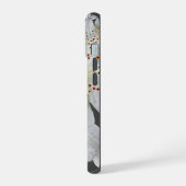 モノグラムの可愛エレガントいフローラアート炭 iPhone 15ケース (左側面)