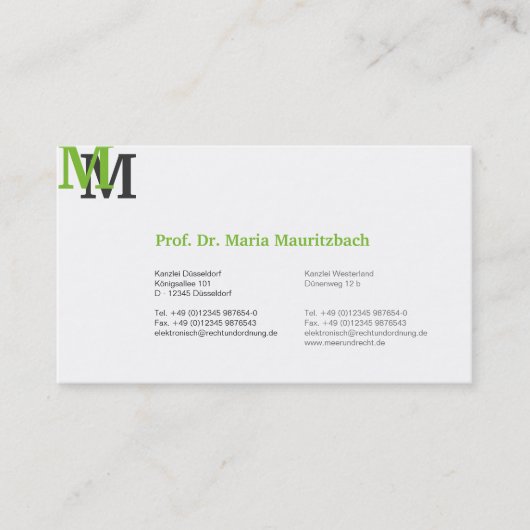 モノグラムの名刺 名刺 (正面)