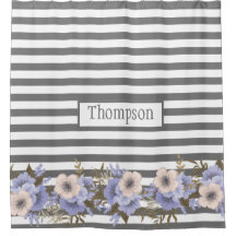 モノグラムの埃の多い青い水色のフローラストライプ