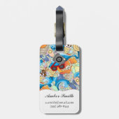 モノグラムの夏のおもしろいパターン ラゲッジタグ (裏面縦)