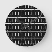 モノグラムの大文字Lは、背景色を選びます ラウンド壁時計 (正面)