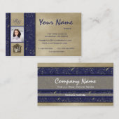 モノグラムの大理石の不動産の写真の名刺4 名刺 (正面/裏面)