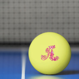 モノグラムの女の子の名前アメリアはドードルアートを意味する 卓球ボール