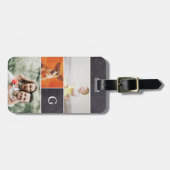 モノグラムの家族写真のコラージュ ラゲッジタグ (正面横)