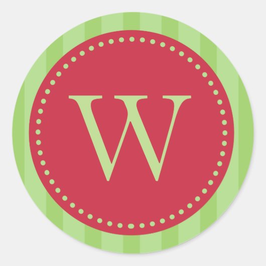 モノグラムの封筒用シール/ギフトラベル ラウンドシール (正面)