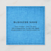 モノグラムの専門のエレガントでモダンで青い木 スクエア名刺 (裏面)