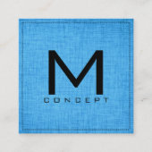 モノグラムの専門のエレガントでモダンで青い木 スクエア名刺 (正面)