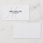 モノグラムの専門のエレガントでモダンな灰色 名刺 (正面/裏面)