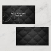 モノグラムの専門のエレガントでモダンな革 名刺 (正面/裏面)