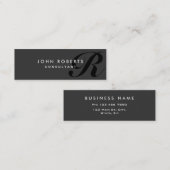 モノグラムの専門のエレガントでモダンな黒 スキニー名刺 (正面/裏面)