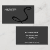 モノグラムの専門のエレガントで黒いモダン 名刺 (正面/裏面)