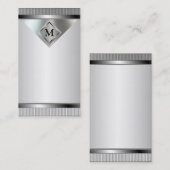 モノグラムの専門の銀製の金属の名刺 名刺 (正面/裏面)