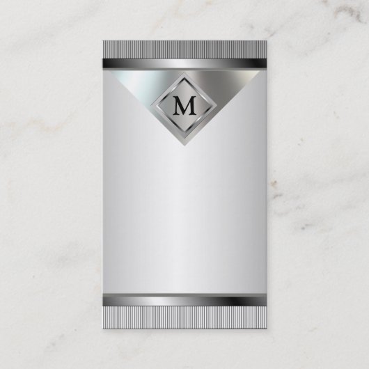 モノグラムの専門の銀製の金属の名刺 名刺 (正面)