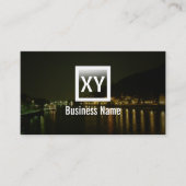 モノグラムの川夜眺めの写真撮影 名刺 (正面)