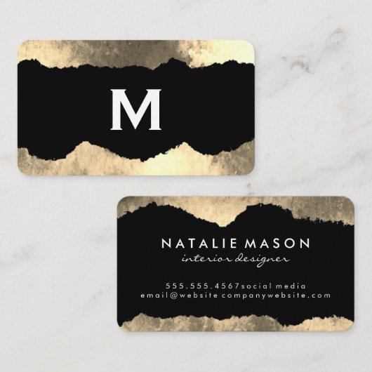 モノグラムの引き裂かれたグラマーグランジ 名刺 (正面/裏面)