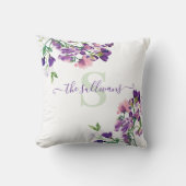モノグラムの手描きスイートピー・クッション クッション (正面)