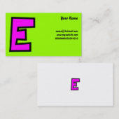 モノグラムの手紙Eのあなたの名前、 名刺 (正面/裏面)