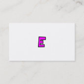 モノグラムの手紙Eのあなたの名前、 名刺 (裏面)