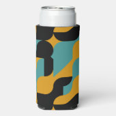 モノグラムの抽象芸術パタパーソナライズされたーン スリム缶クーラー (Seltzer裏面)