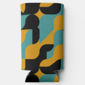 モノグラムの抽象芸術パタパーソナライズされたーン スリム缶クーラー (裏面)