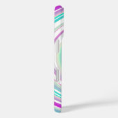 モノグラムの抽象芸術パープル&ティール（緑がかった色）スワール Case-Mate iPhoneケース (裏面 / 右)