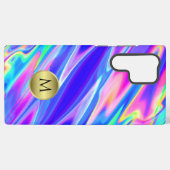 モノグラムの抽象芸術ホログラフィック SAMSUNG GALAXYケース (裏面横)