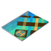 モノグラムの抽象芸術織りストライプブルース ノートブック (左側)