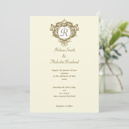 モノグラムの招待状が付いているライオンの頂上 招待状 (スタンド正面)