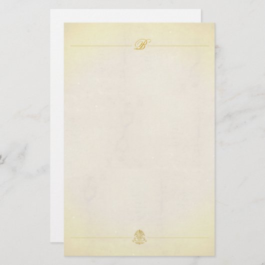 モノグラムの文房具のヴィンテージの硫酸紙のスタイル 便箋 (正面/裏面)