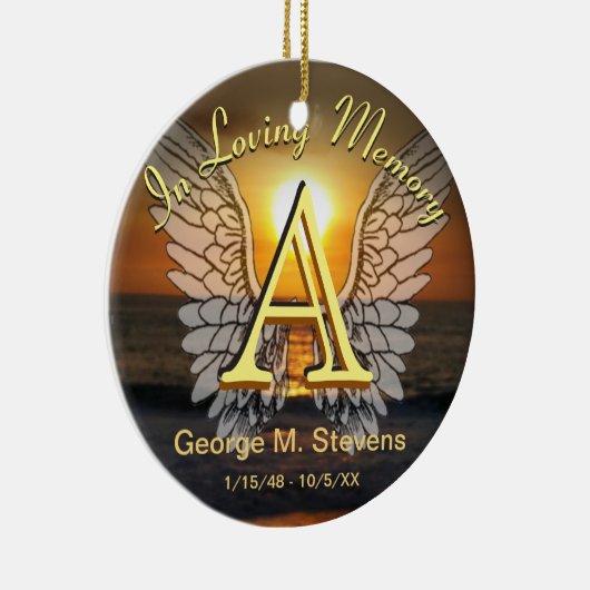 モノグラムの日没/日の出の記念物 セラミックオーナメント (右)