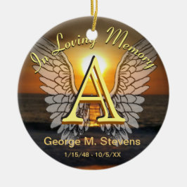 モノグラムの日没/日の出の記念物 セラミックオーナメント