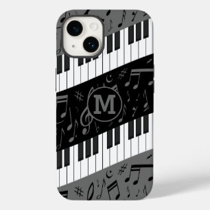 モノグラムの曲ピアノ鍵と音符 Case-Mate iPhone 14ケース