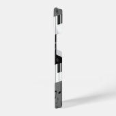 モノグラムの曲ピアノ鍵と音符 iPhoneケース (左側面)