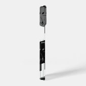 モノグラムの曲ピアノ鍵と音符 iPhoneケース (右側面)