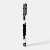 モノグラムの曲ピアノ鍵と音符 iPhone 15ケース (右側面)