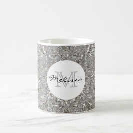 モノグラムの最初の銀製の金属ガラスデザイン コーヒーマグカップ