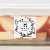 モノグラムの枝とパピルス ラベル (貼付)